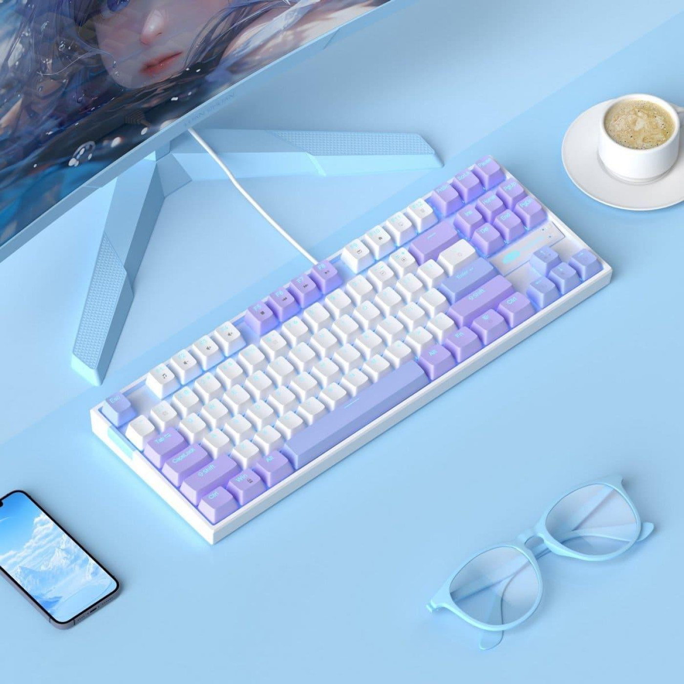 Клавиатура MageGee MK-STAR Red Switch (6971969728752-UA) Lilac (G-000003952)