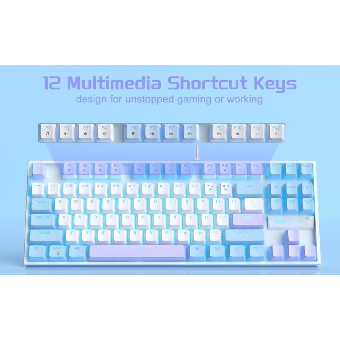 Клавиатура MageGee MK-STAR Red Switch (6971969721371-UA) Blue/White (G-000003951)