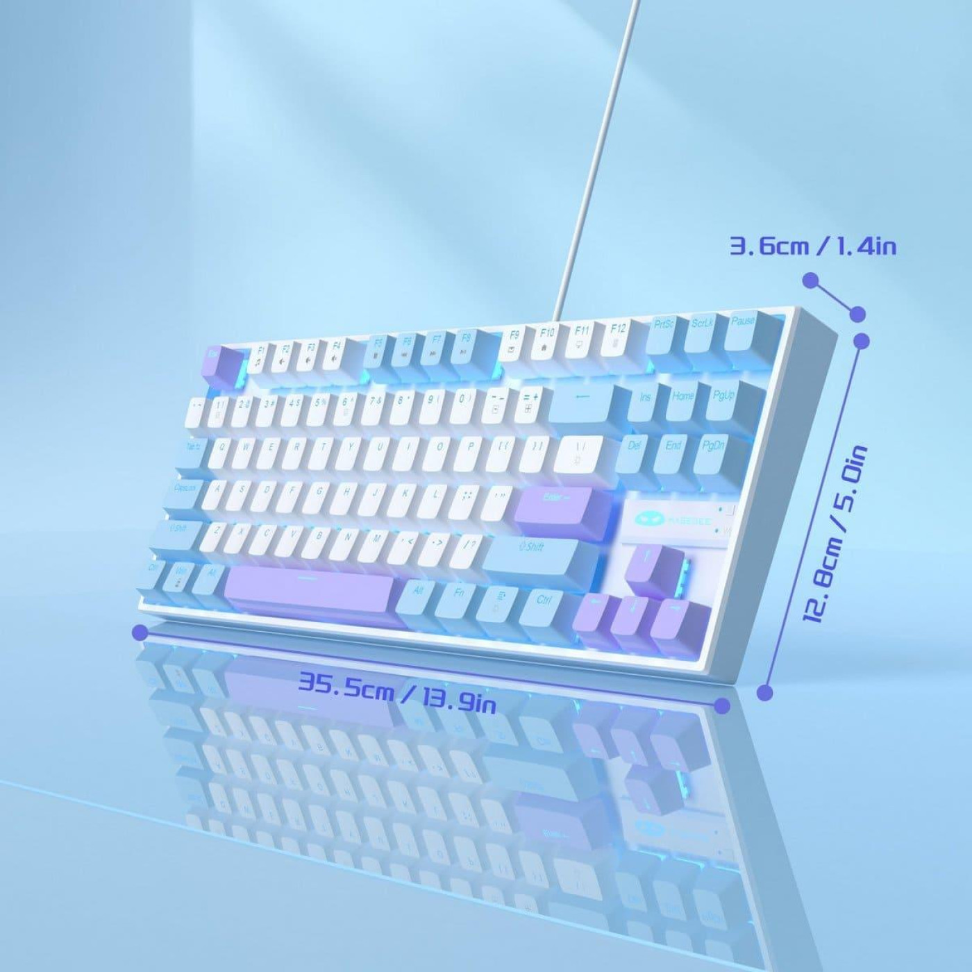 Клавиатура MageGee MK-STAR Red Switch (6971969721371-UA) Blue/White (G-000003951)