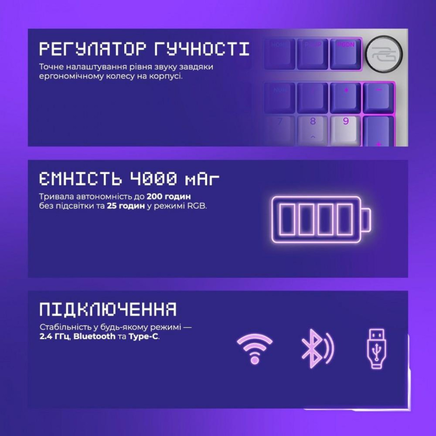 Клавиатура Proove Gaming Slicker Special Edition (Ukraine Layout) White Purple (WKSLSE022416)