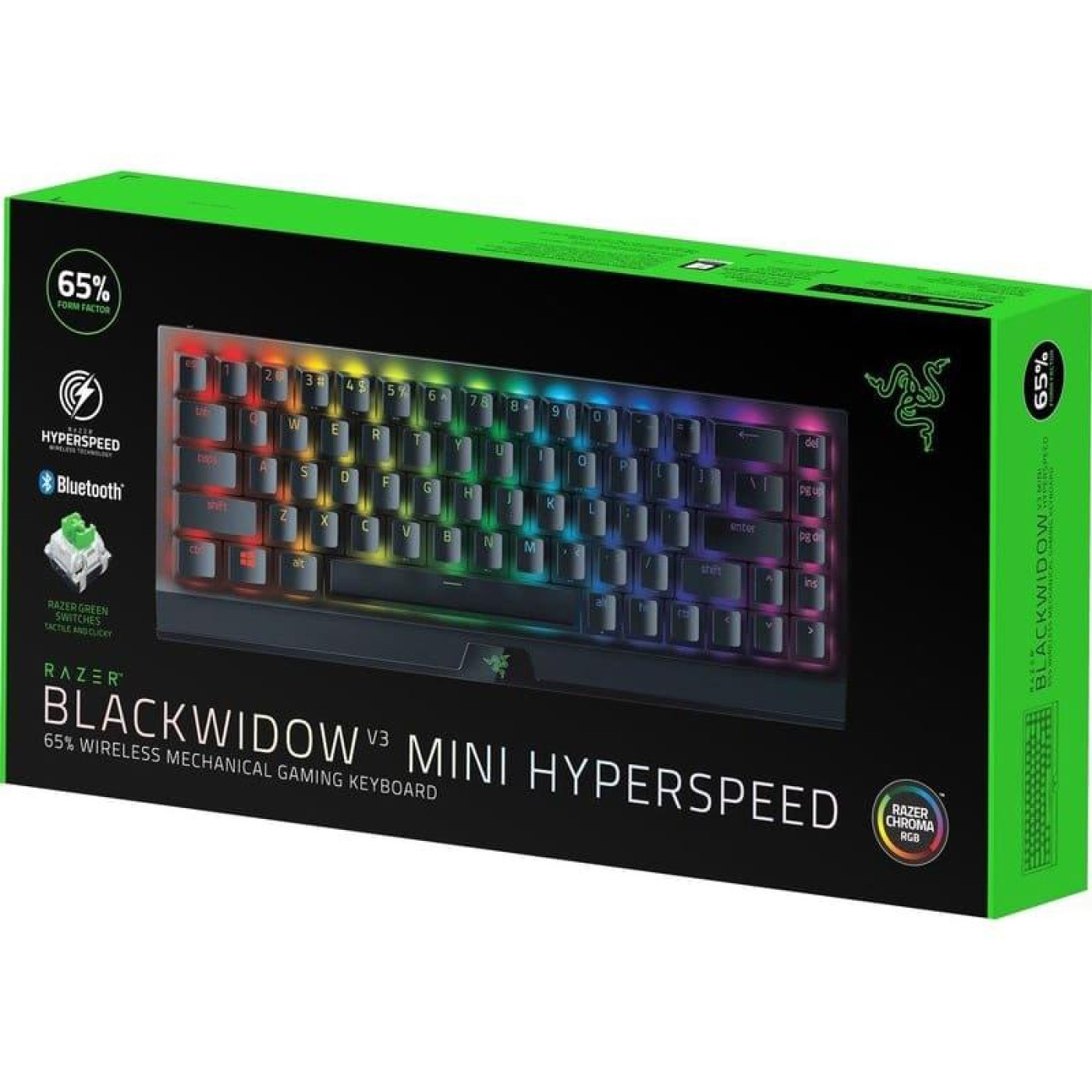 Клавіатура Razer BlackWidow V3 Mini Hyperspeed Green Wireless Black (RZ03-03891600-R3R1)