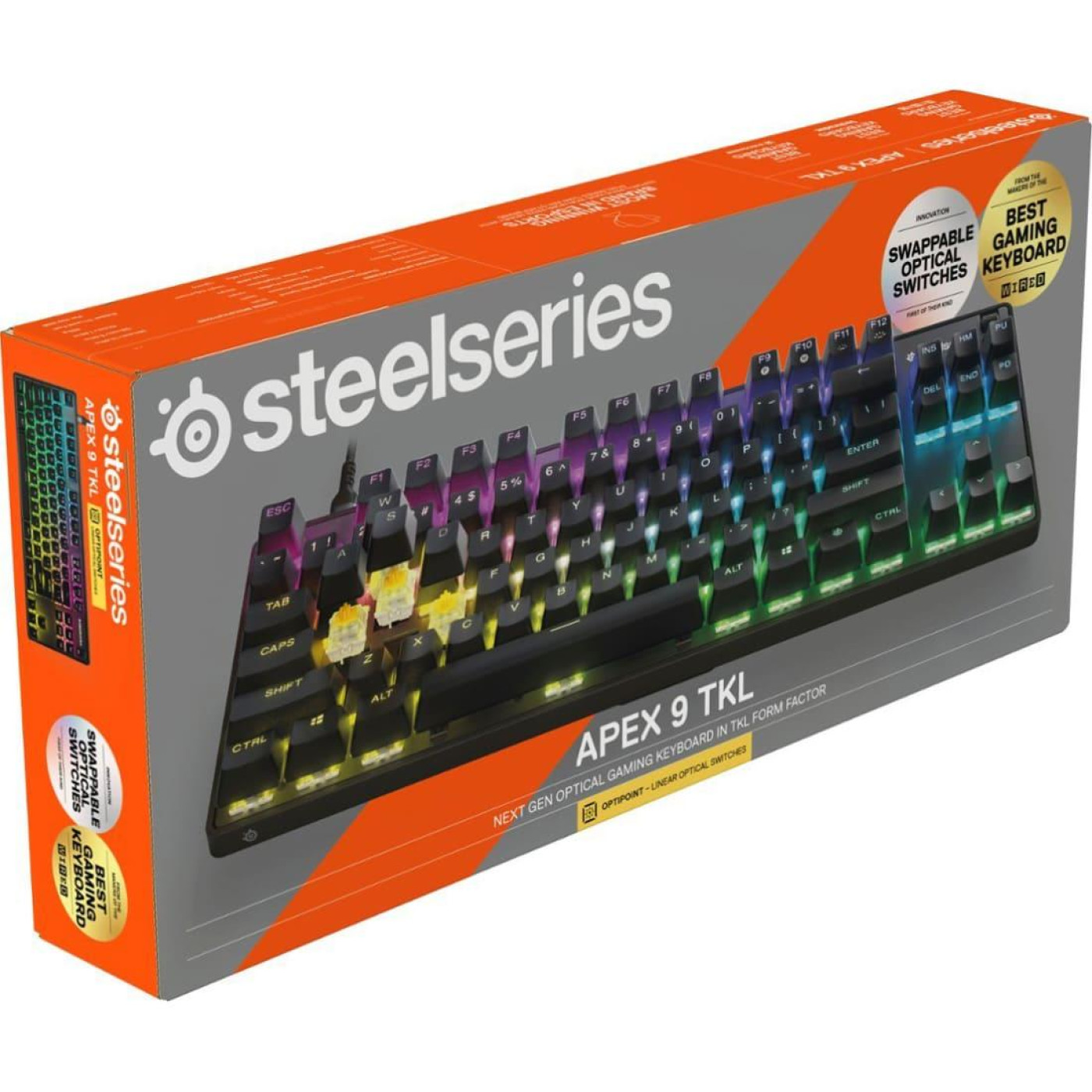 Клавіатура SteelSeries Apex 9 TKL RGB Linear OptiPoint Optical USB Black (64847)