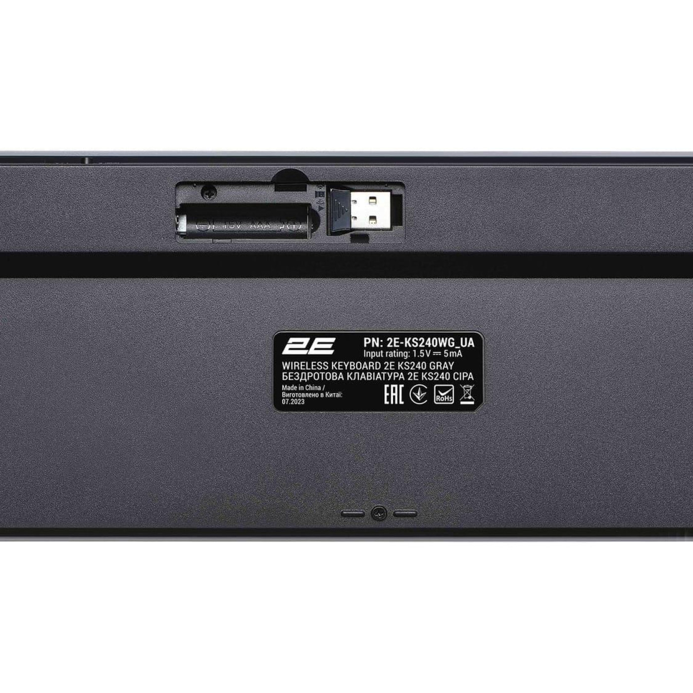 Клавиатура 2E KS240 Wireless Ukr (2E-KS240WG) Gray (2E-KS240WG_UA)