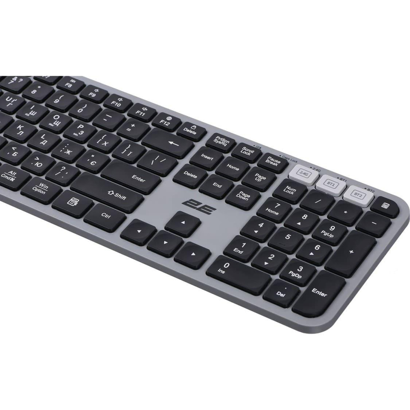 Клавиатура 2E KS240 Wireless Ukr (2E-KS240WG) Gray (2E-KS240WG_UA)