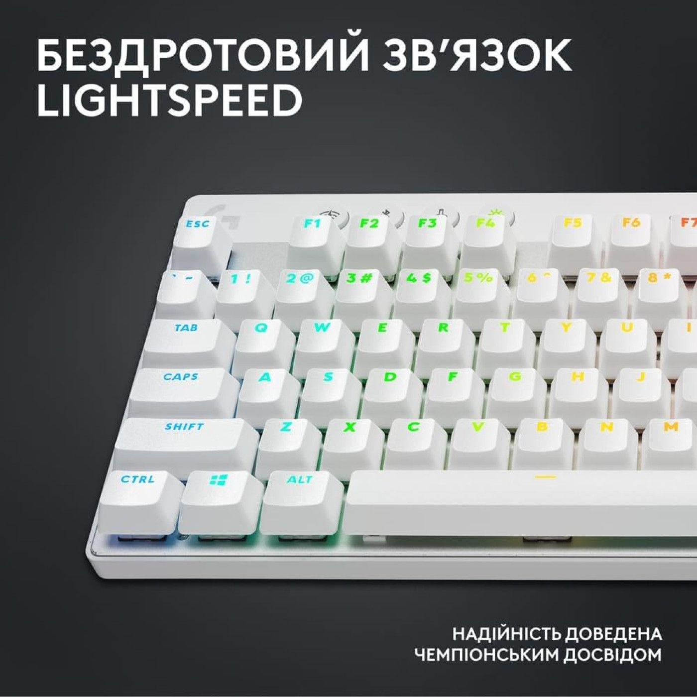 Клавіатура Logitech G PRO X TKL Lightspeed Gaming White (920-012148)