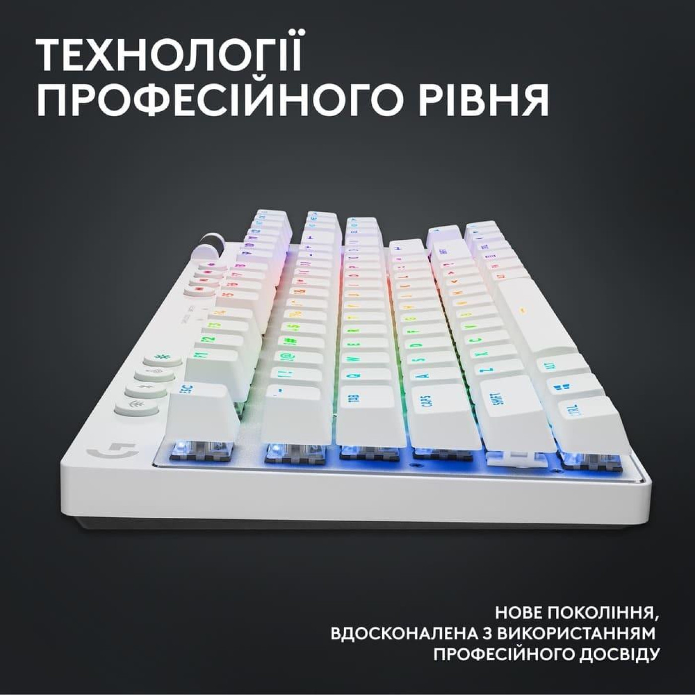Клавіатура Logitech G PRO X TKL Lightspeed Gaming White (920-012148)