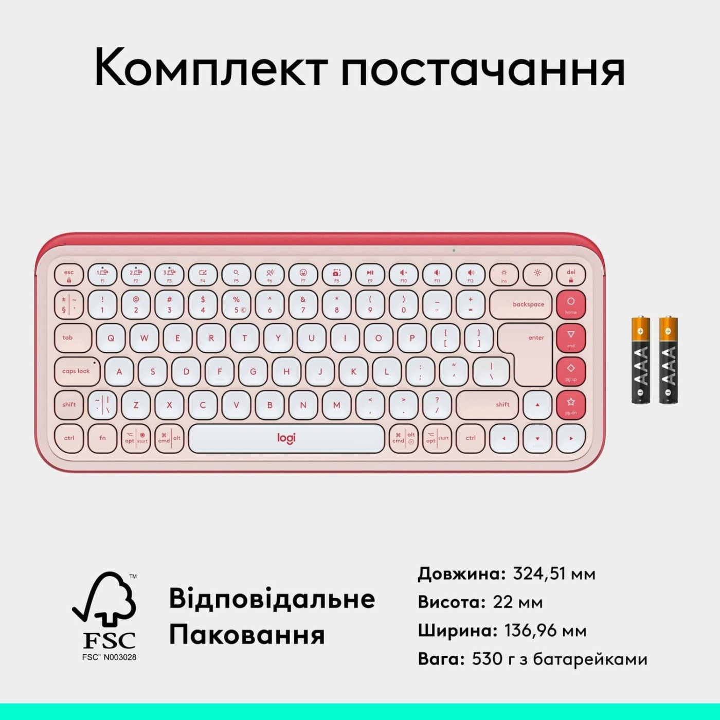 Клавіатура Logitech Pop Icon Keys Rose (920-013073)