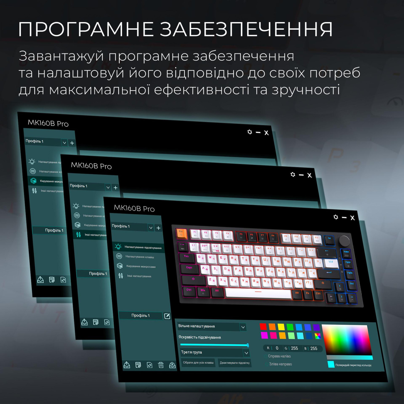 Клавиатура GamePro MK160 QLAB Sakura Switch Black (MK160-B-QS-PRO)