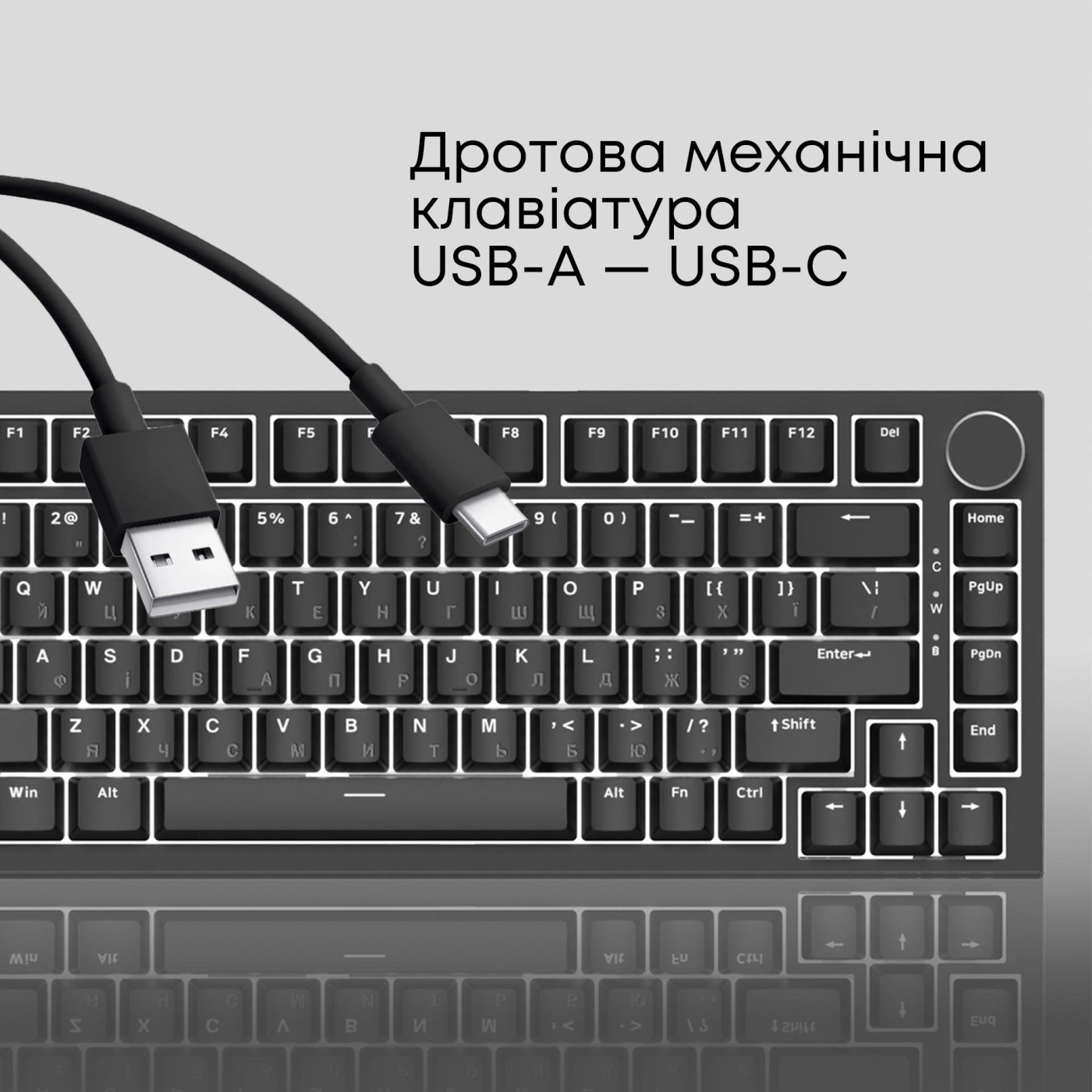Клавиатура Ajazz AK820 Red Switch Black (AK820-R-B)