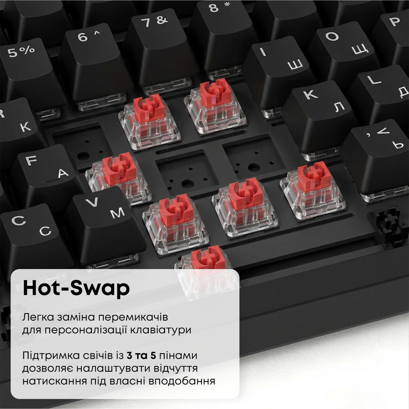 Клавиатура Ajazz AK820 Red Switch Black (AK820-R-B)