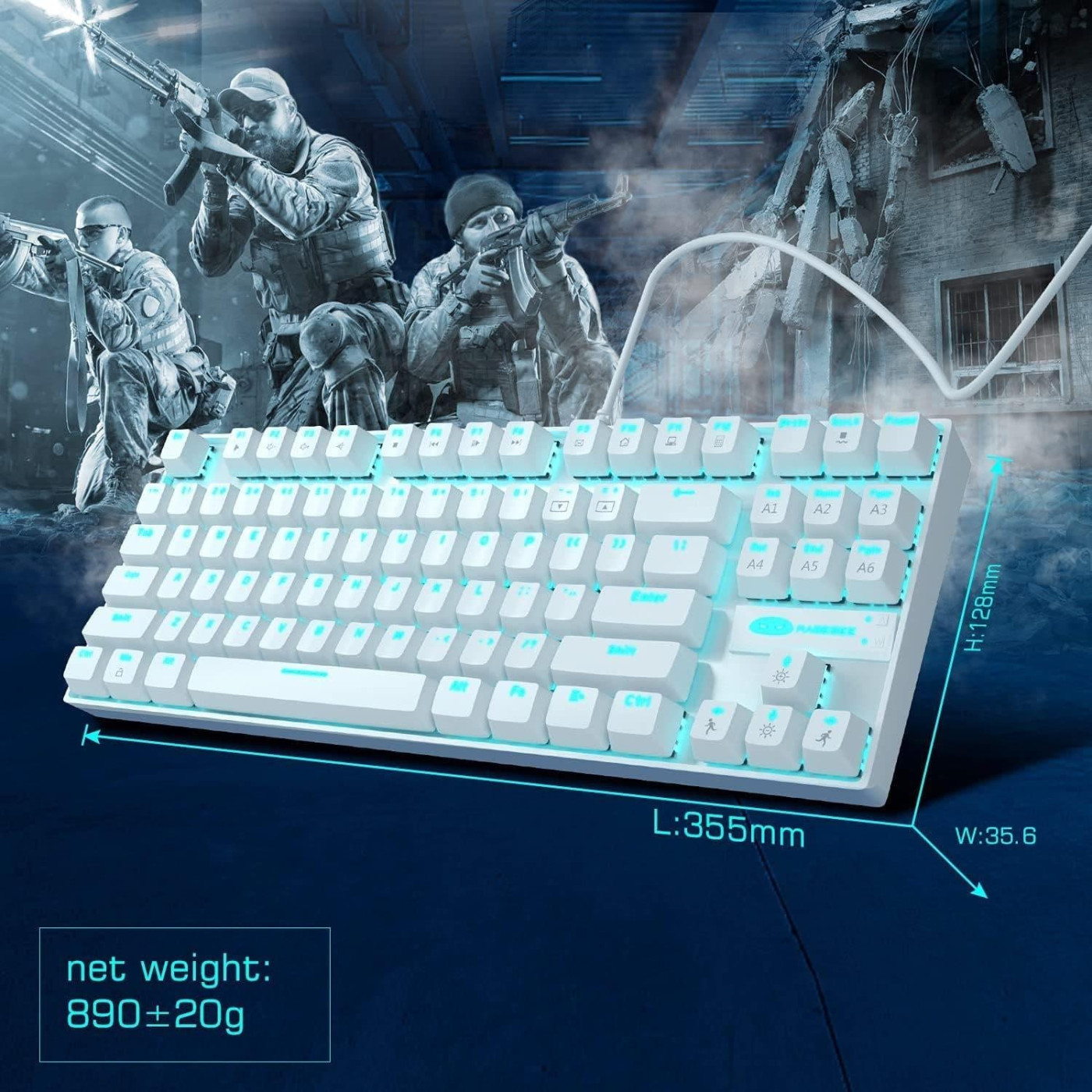 Клавиатура MageGee MK-STAR Blue Switch (6971969720268-UA) White (G-000003949)