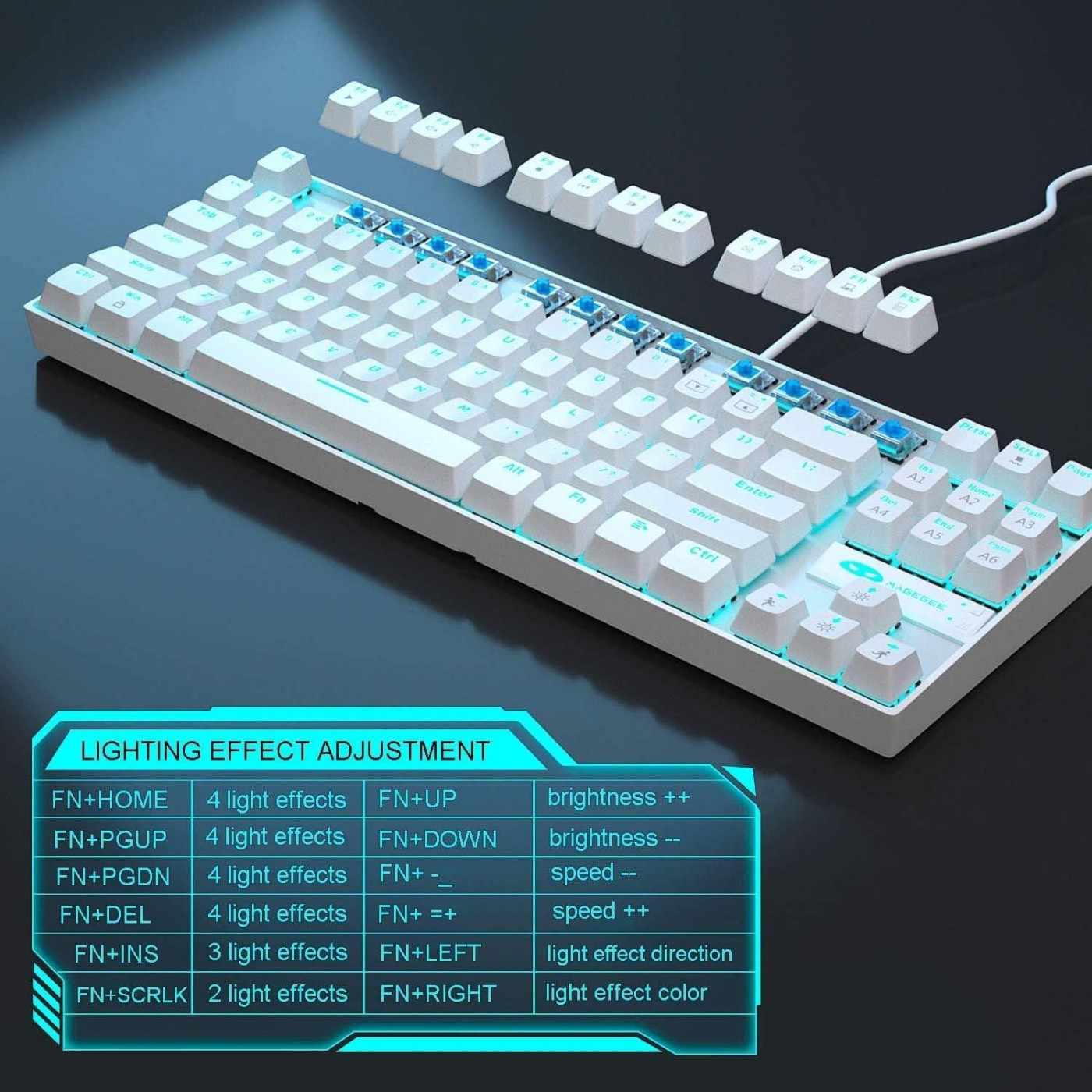 Клавиатура MageGee MK-STAR Blue Switch (6971969720268-UA) White (G-000003949)