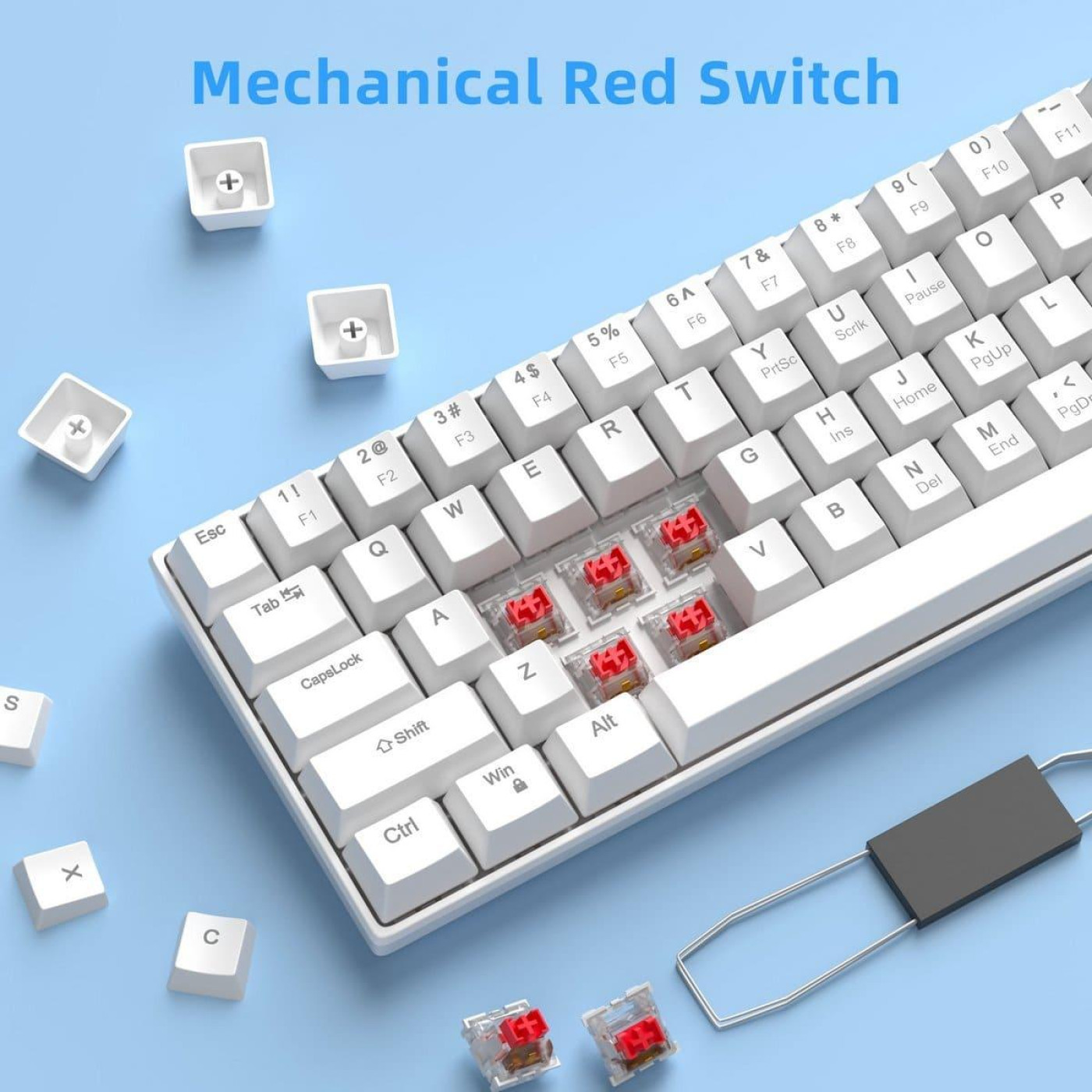 Клавиатура MageGee MK-Star 61 LED Red Switch (6971969720978-UA) White (G-000003782)