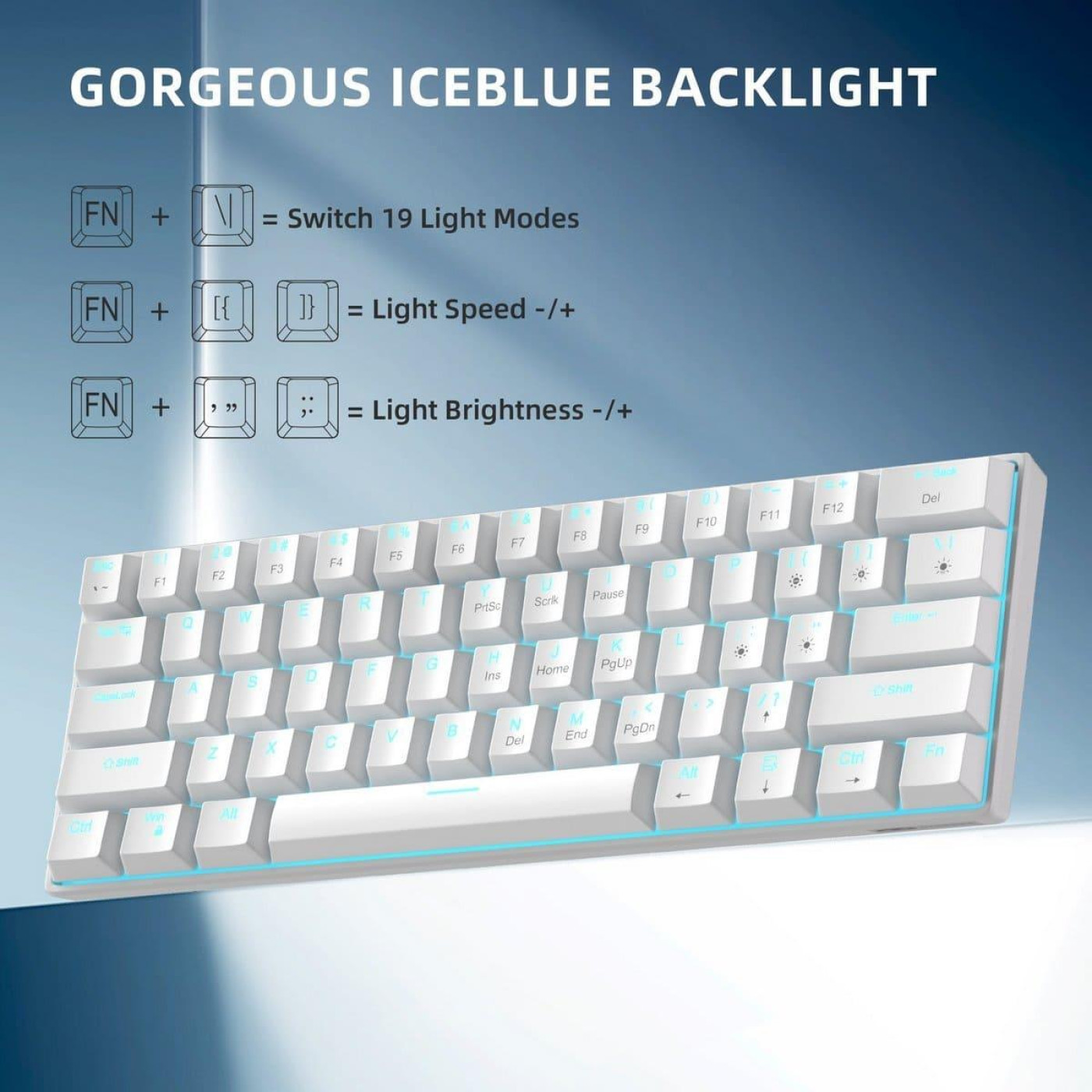 Клавиатура MageGee MK-Star 61 LED Red Switch (6971969720978-UA) White (G-000003782)