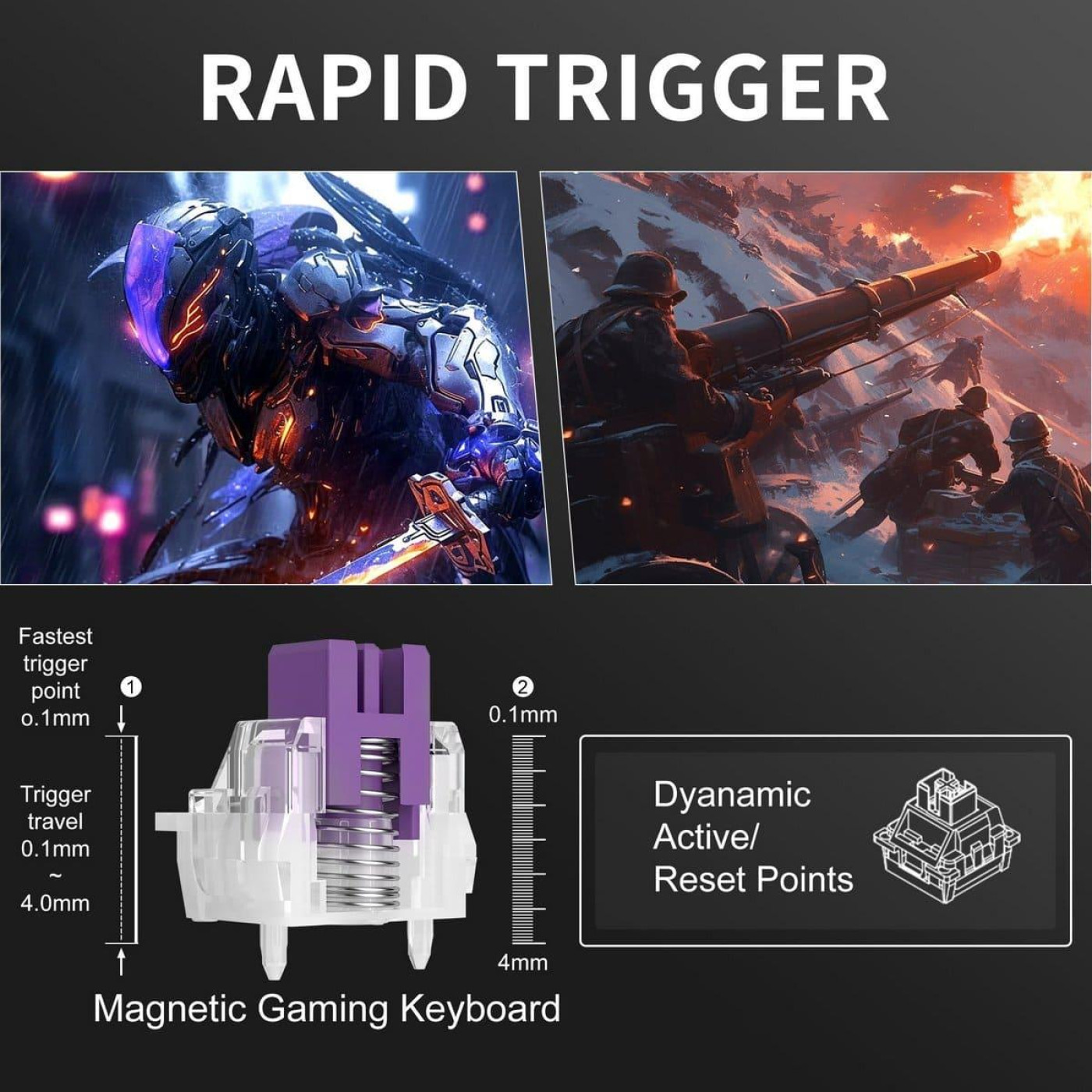 Клавиатура MageGee MK-BOX RGB Magnetic Amethyst Switch (6971969728653-UA) White (G-000003948)