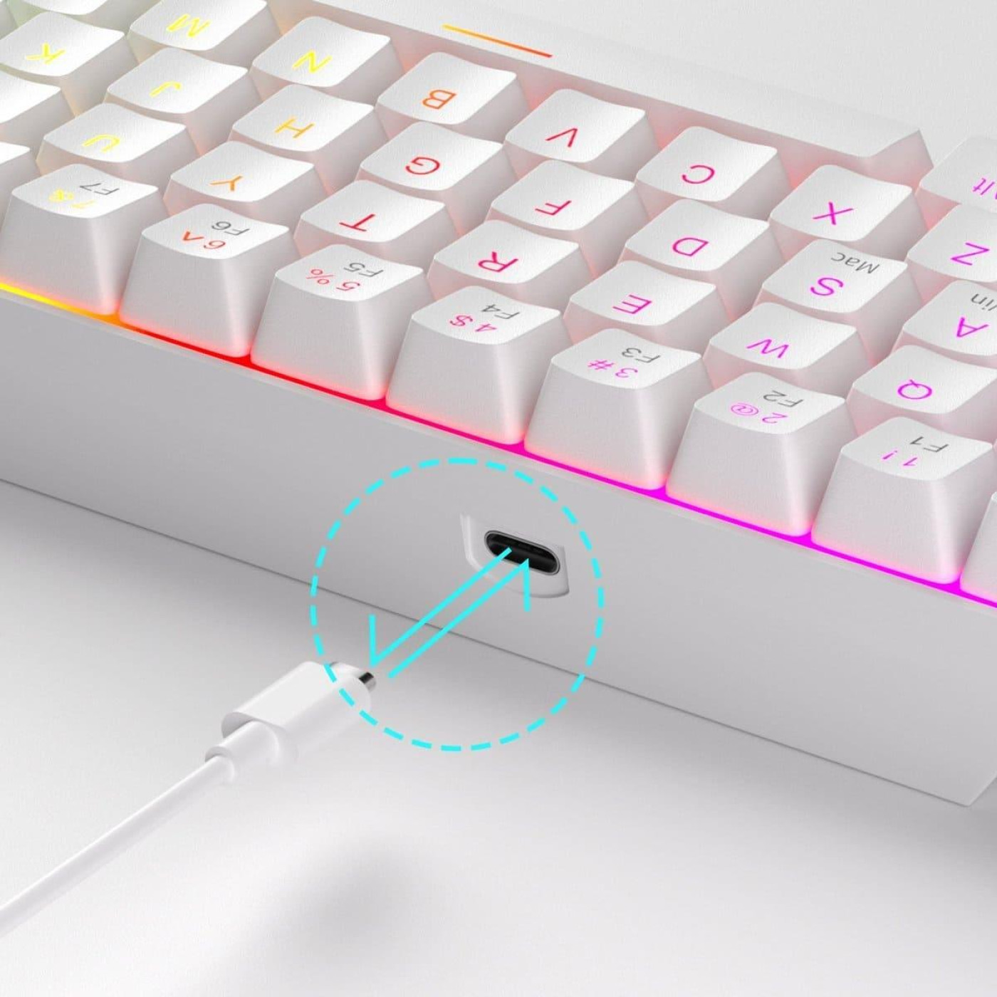 Клавиатура MageGee MK-BOX RGB Magnetic Amethyst Switch (6971969728653-UA) White (G-000003948)