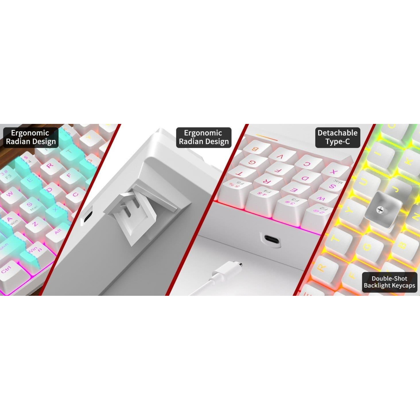 Клавиатура MageGee MK-BOX RGB Magnetic Amethyst Switch (6971969728653-UA) White (G-000003948)