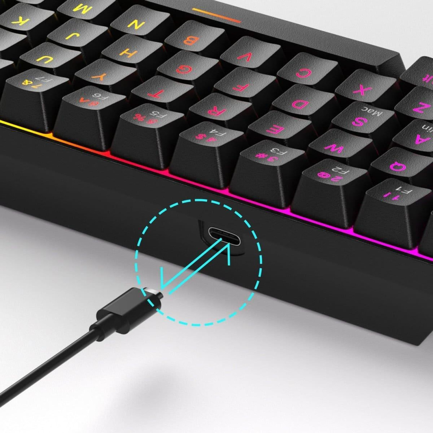 Клавиатура MageGee MK-BOX RGB Magnetic Amethyst Switch (6971969728646-UA) Black (G-000003947)