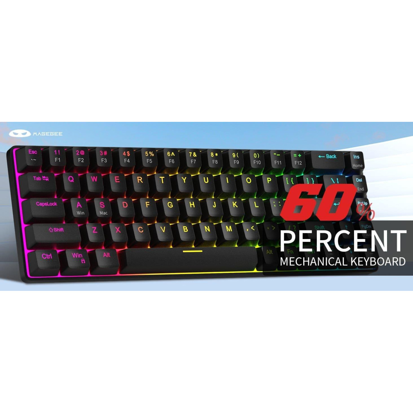 Клавиатура MageGee MK-BOX RGB Magnetic Amethyst Switch (6971969728646-UA) Black (G-000003947)