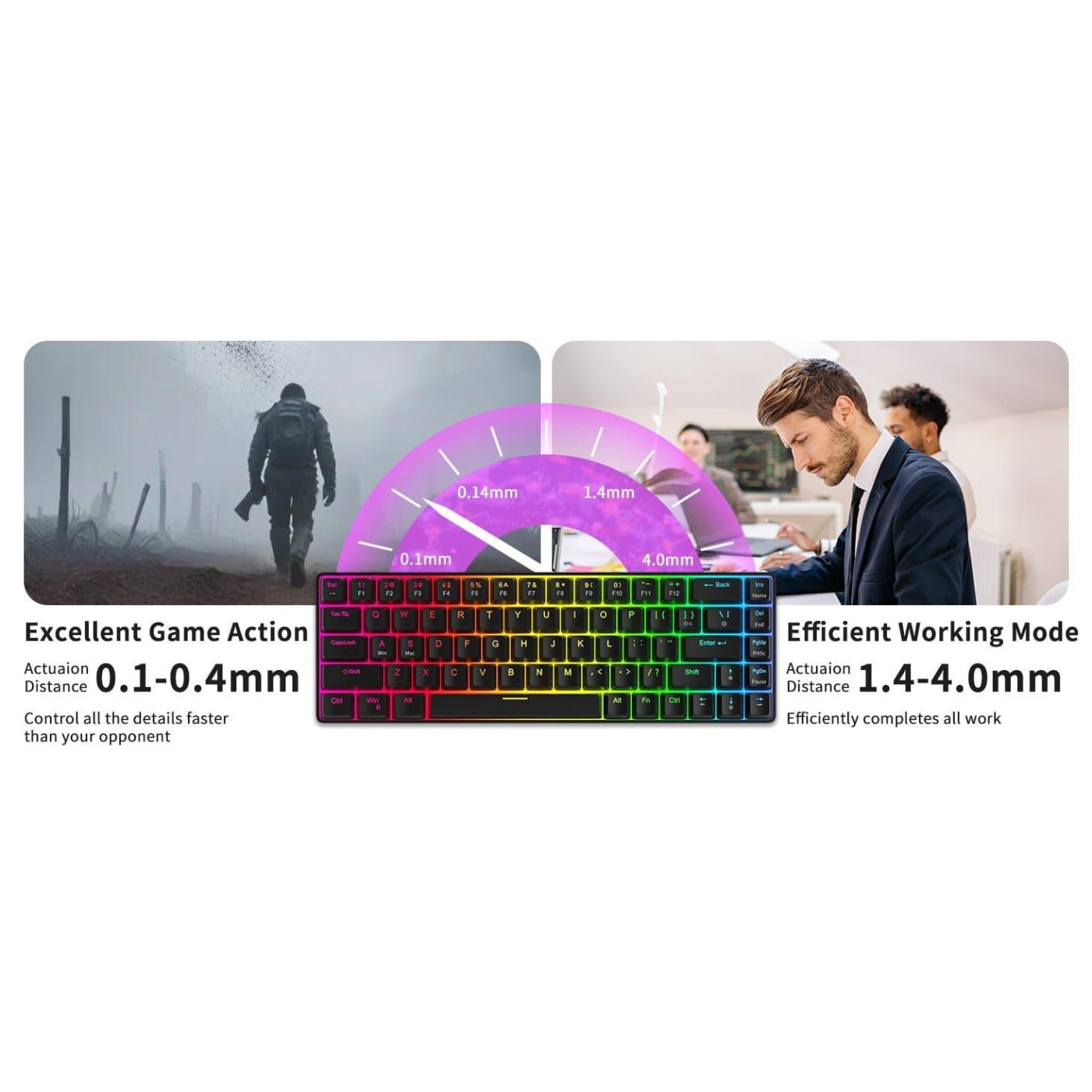 Клавиатура MageGee MK-BOX RGB Magnetic Amethyst Switch (6971969728646-UA) Black (G-000003947)