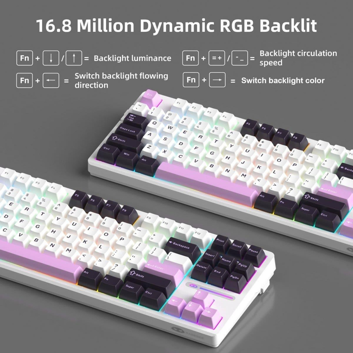 Клавиатура MageGee Light 87 RGB Ivory White Switch (6971969728745-UA) Purple Jade (G-000003946)