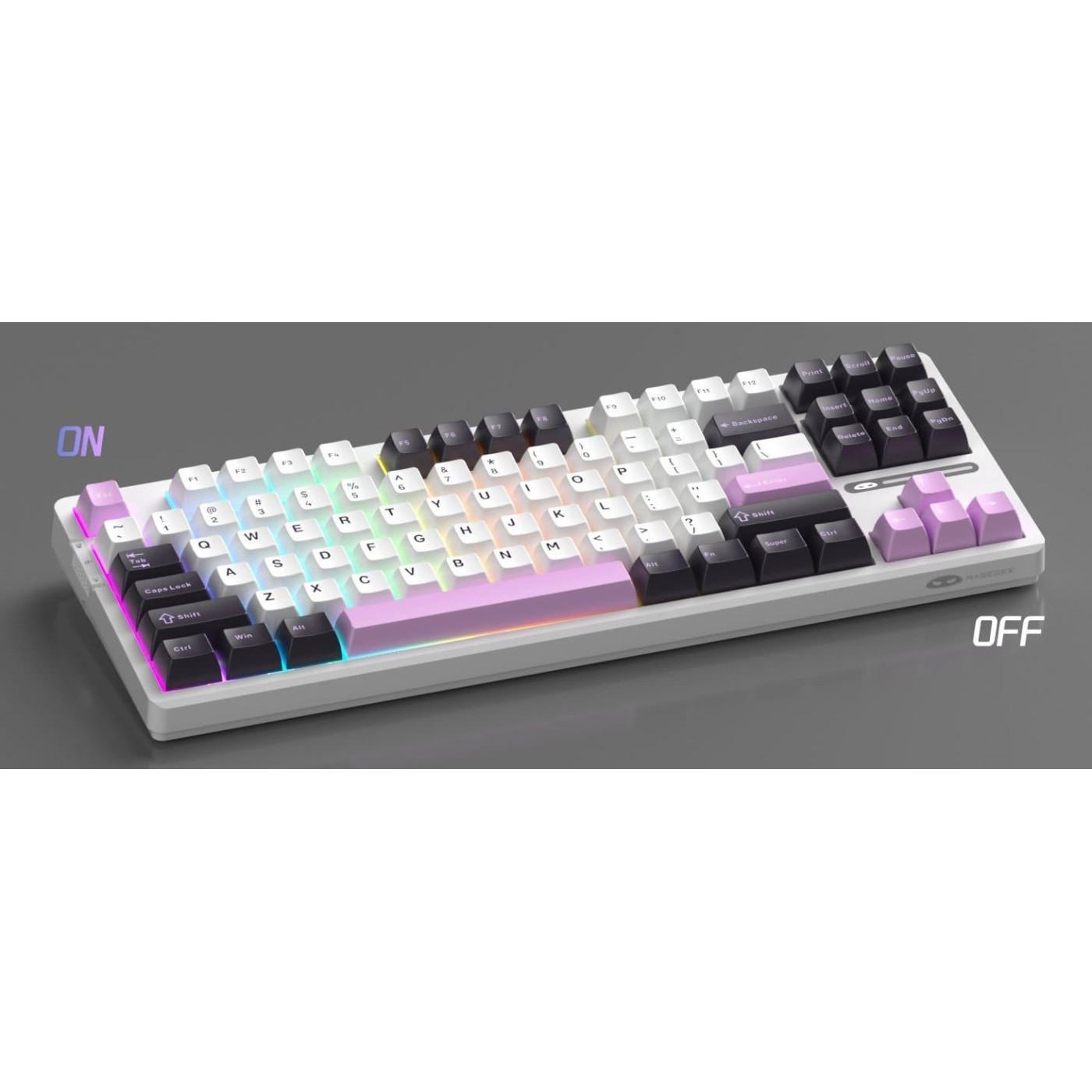 Клавиатура MageGee Light 87 RGB Ivory White Switch (6971969728745-UA) Purple Jade (G-000003946)
