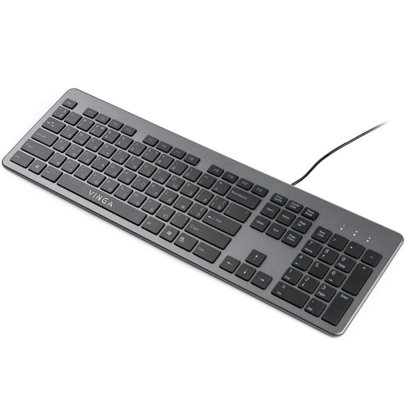 Клавиатура Vinga KB735 black-grey (KB735 black-grey)