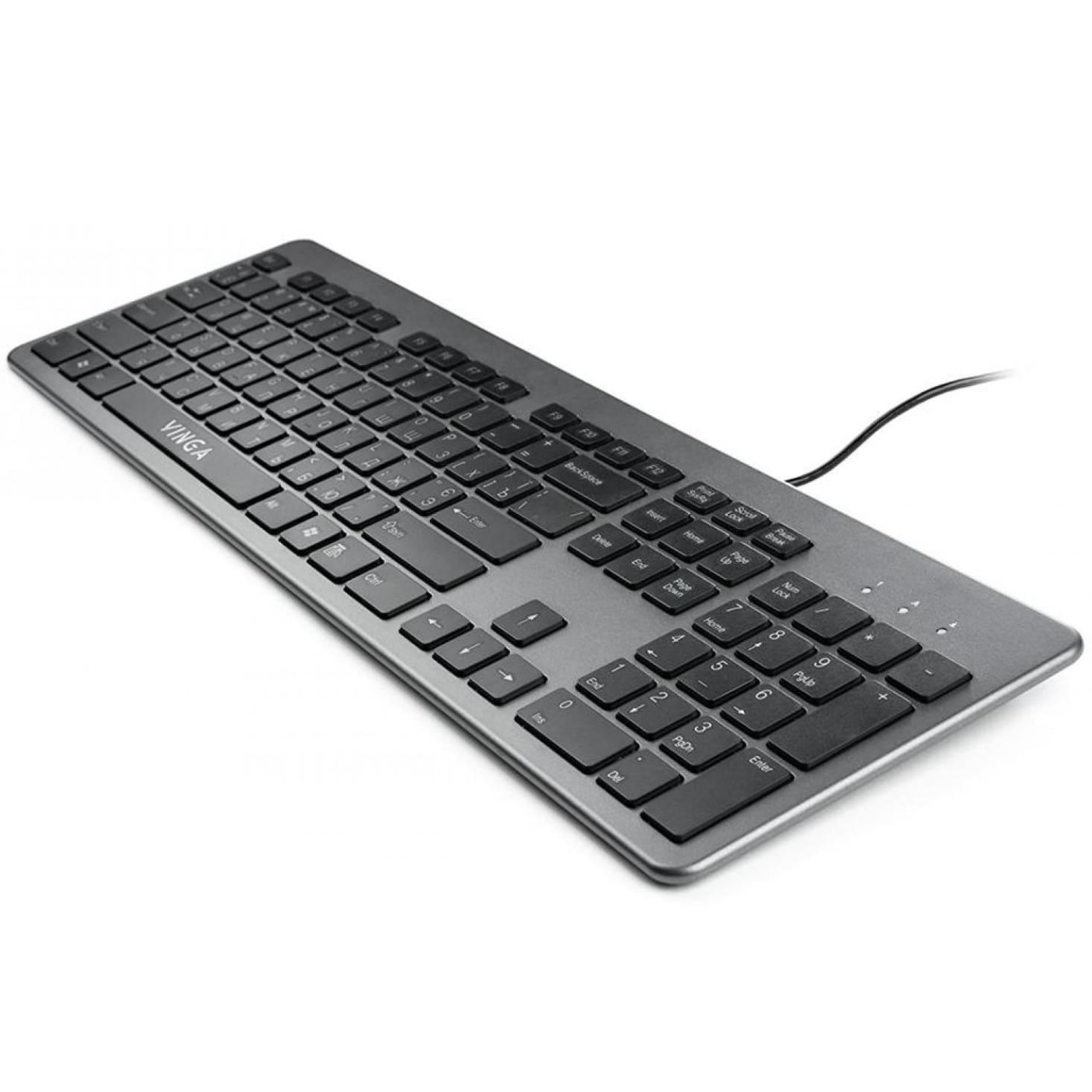 Клавиатура Vinga KB735 black-grey (KB735 black-grey)