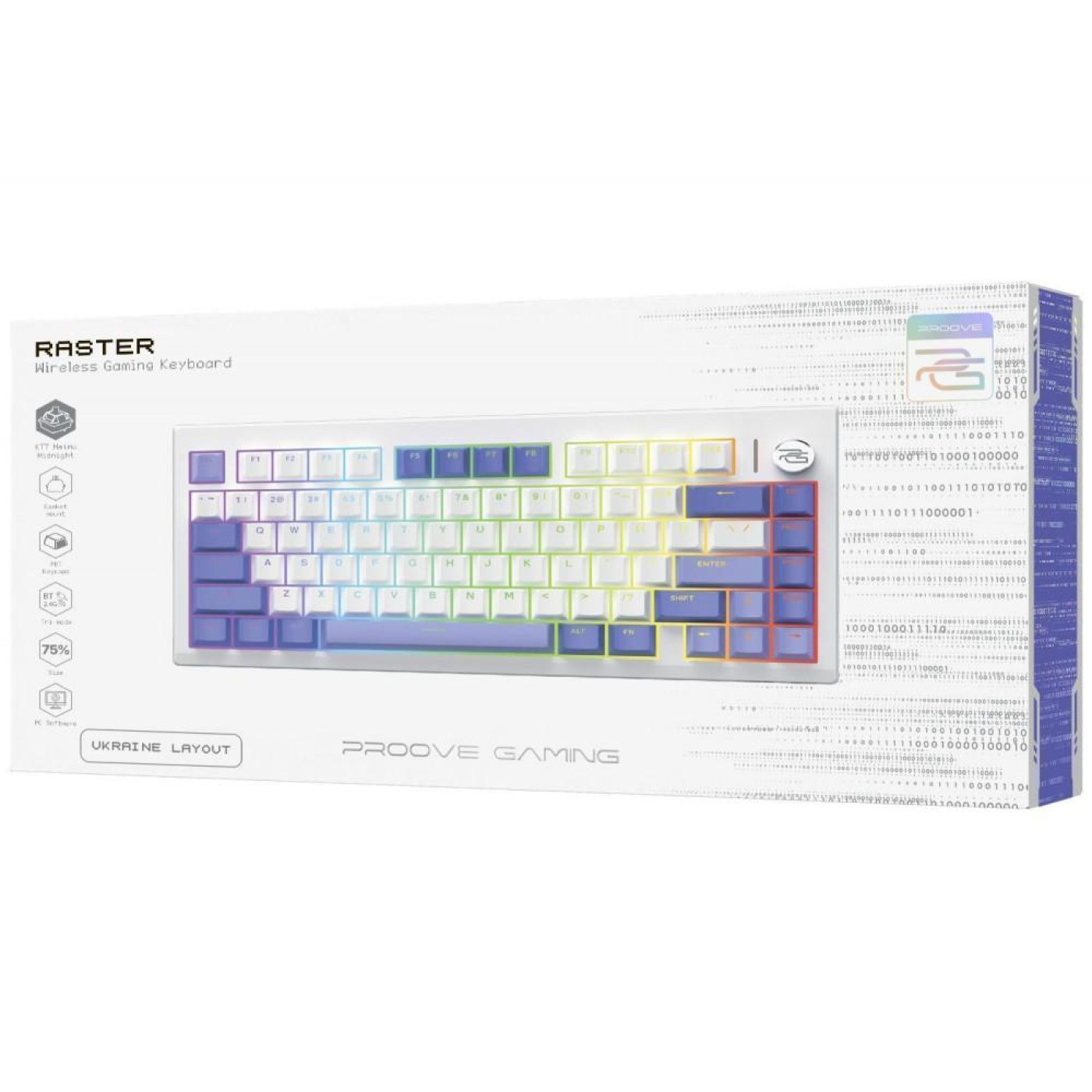 Клавіатура Proove Gaming Raster (Ukraine Layout) white/purple (WKRS00022417)