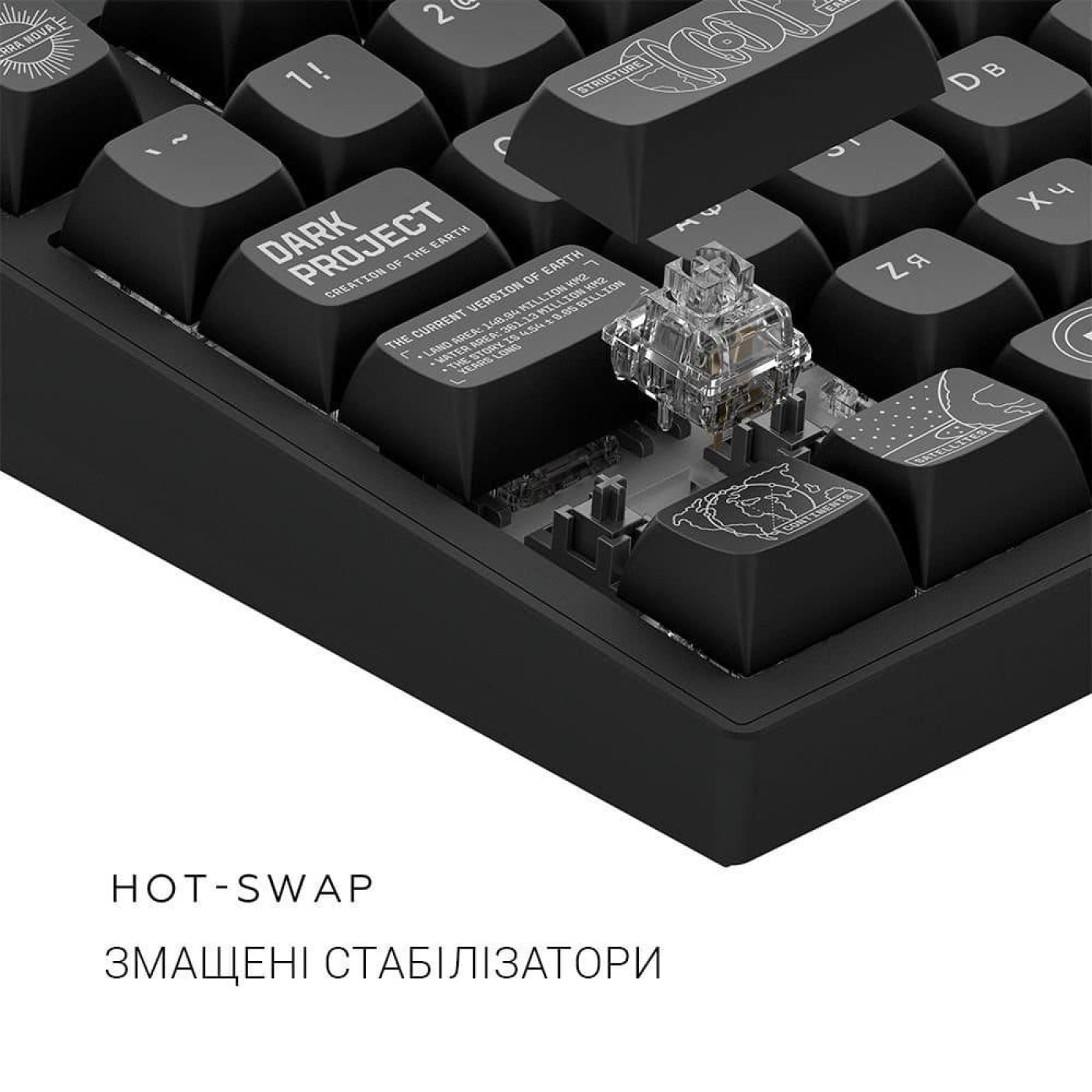 Клавиатура Dark Project ALU81 Terra Nova ENG/UA (DPKB_NOVA_81_ANSI_BLACK_UA)