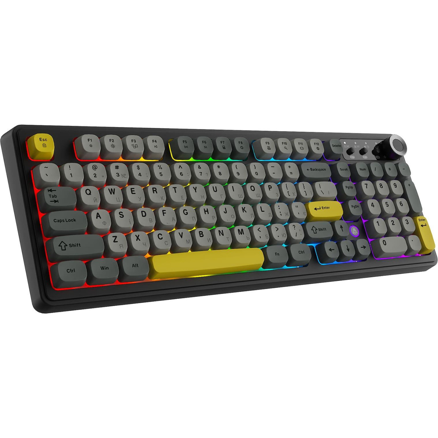 Клавиатура Ajazz AF98 PLUS Black Gray Yellow (AF98-PLUS-BGY)