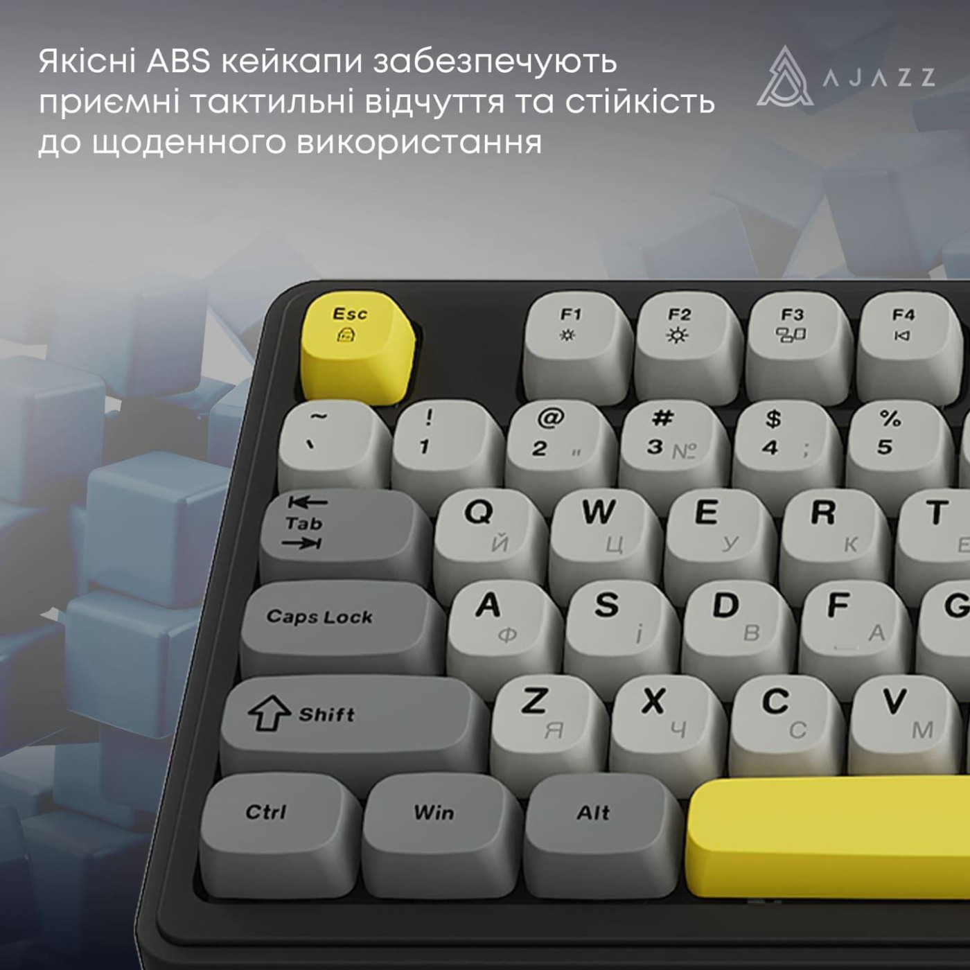 Клавиатура Ajazz AF98 PLUS Black Gray Yellow (AF98-PLUS-BGY)