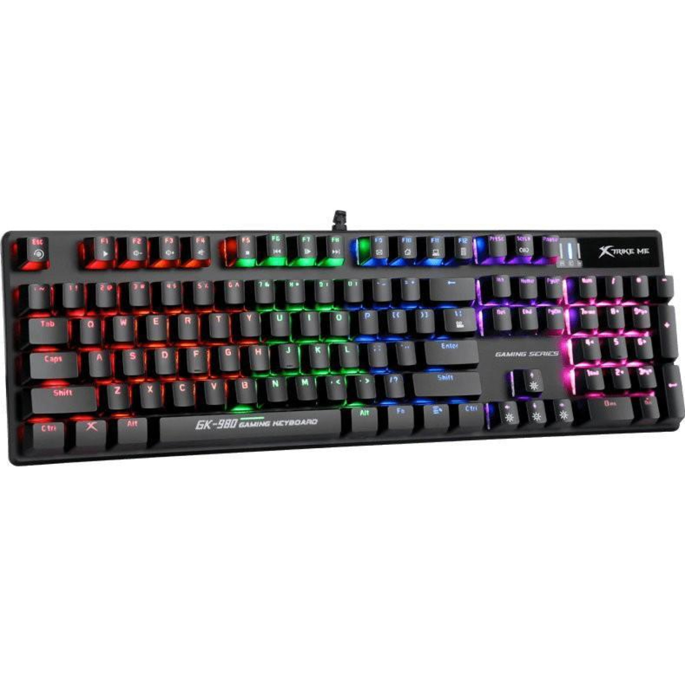 Клавиатура Xtrike Me Xtrike GK-980 6 colors-LED Mechanical Red Switch USB Black (GK-980)