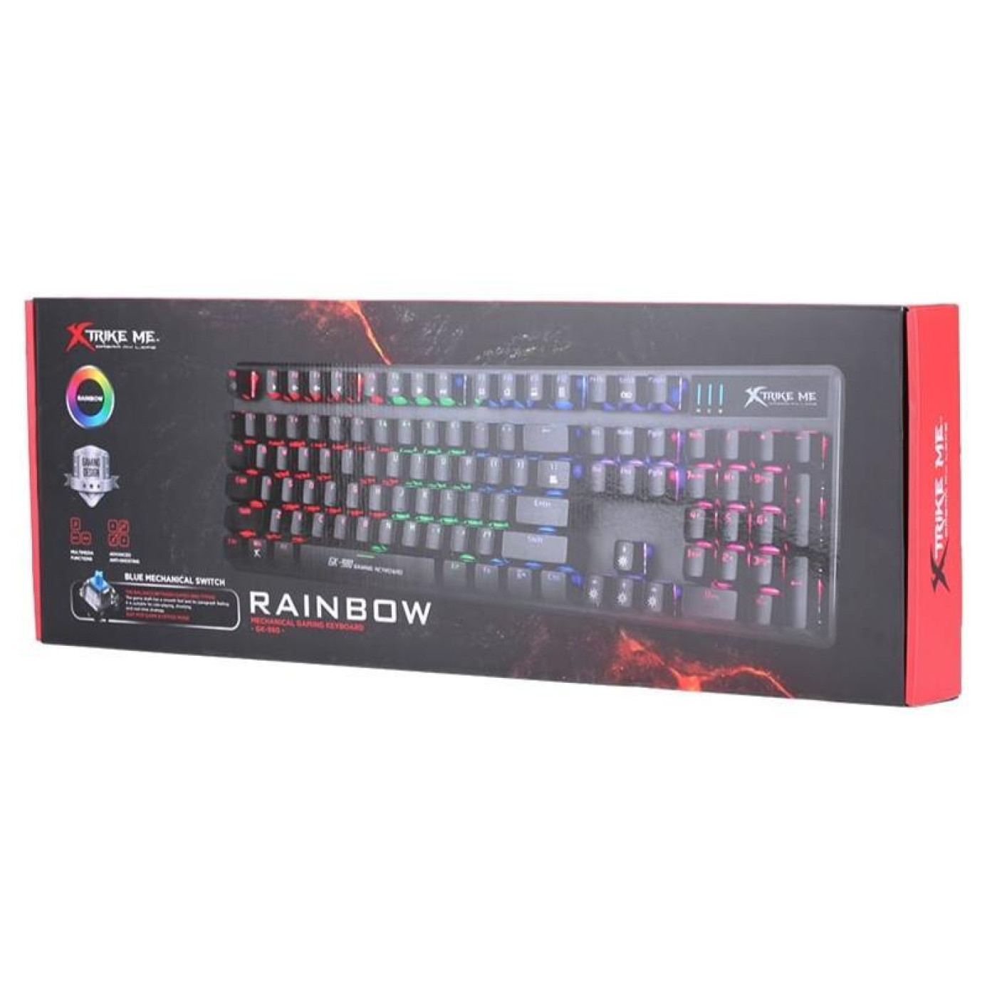 Клавиатура Xtrike Me Xtrike GK-980 6 colors-LED Mechanical Red Switch USB Black (GK-980)