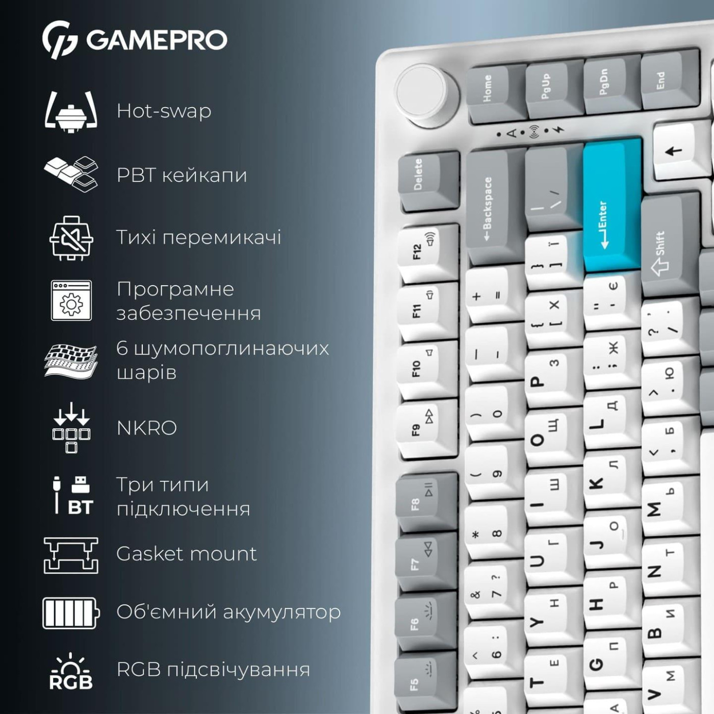 Клавиатура GamePro Asgard Yord (MK266WH)