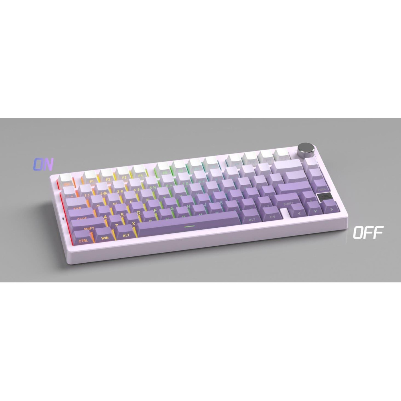 Клавиатура MageGee Light 75 RGB Purple Bird Switch Wireless (6971969728813) White/Purple (G-000003943)