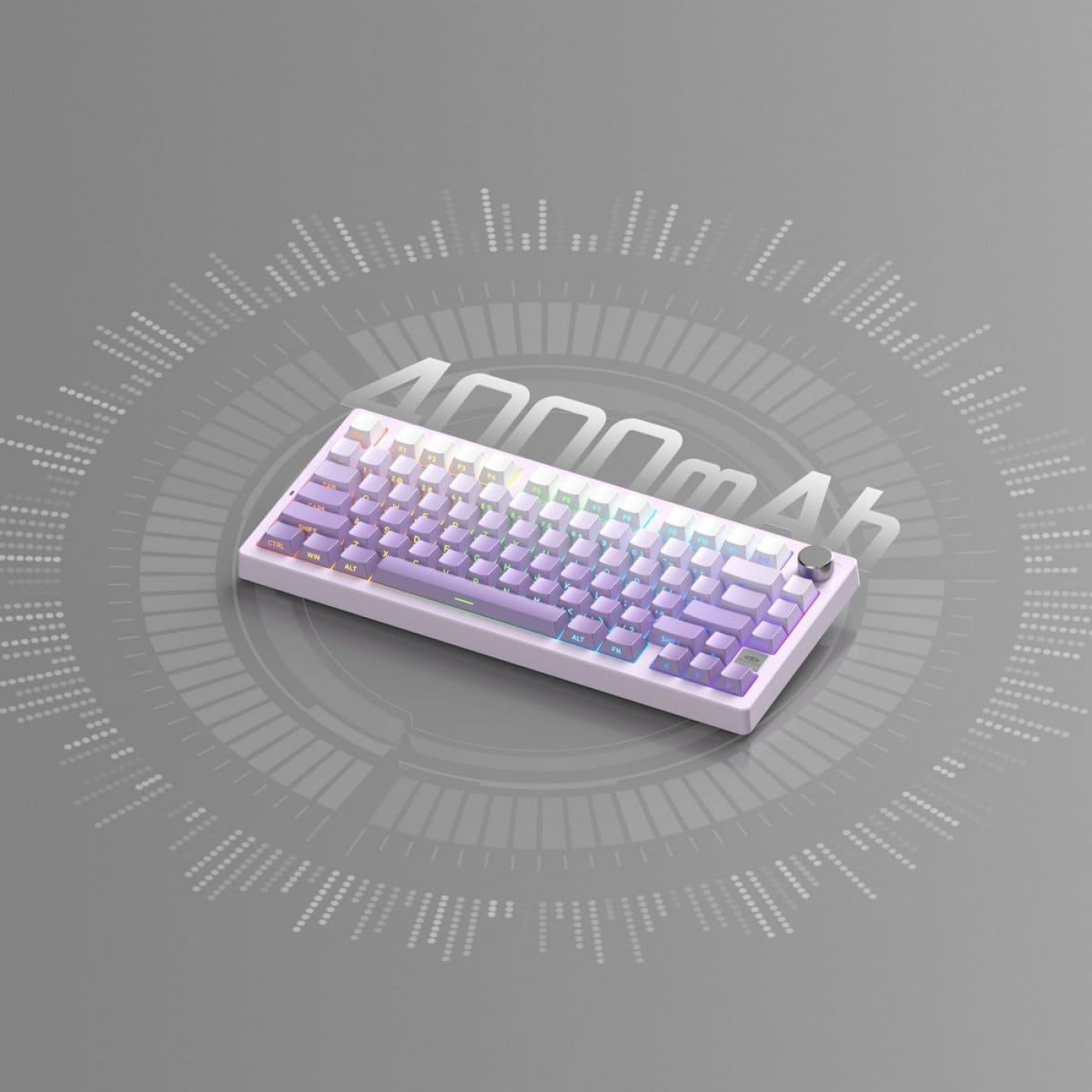 Клавиатура MageGee Light 75 RGB Purple Bird Switch Wireless (6971969728813) White/Purple (G-000003943)
