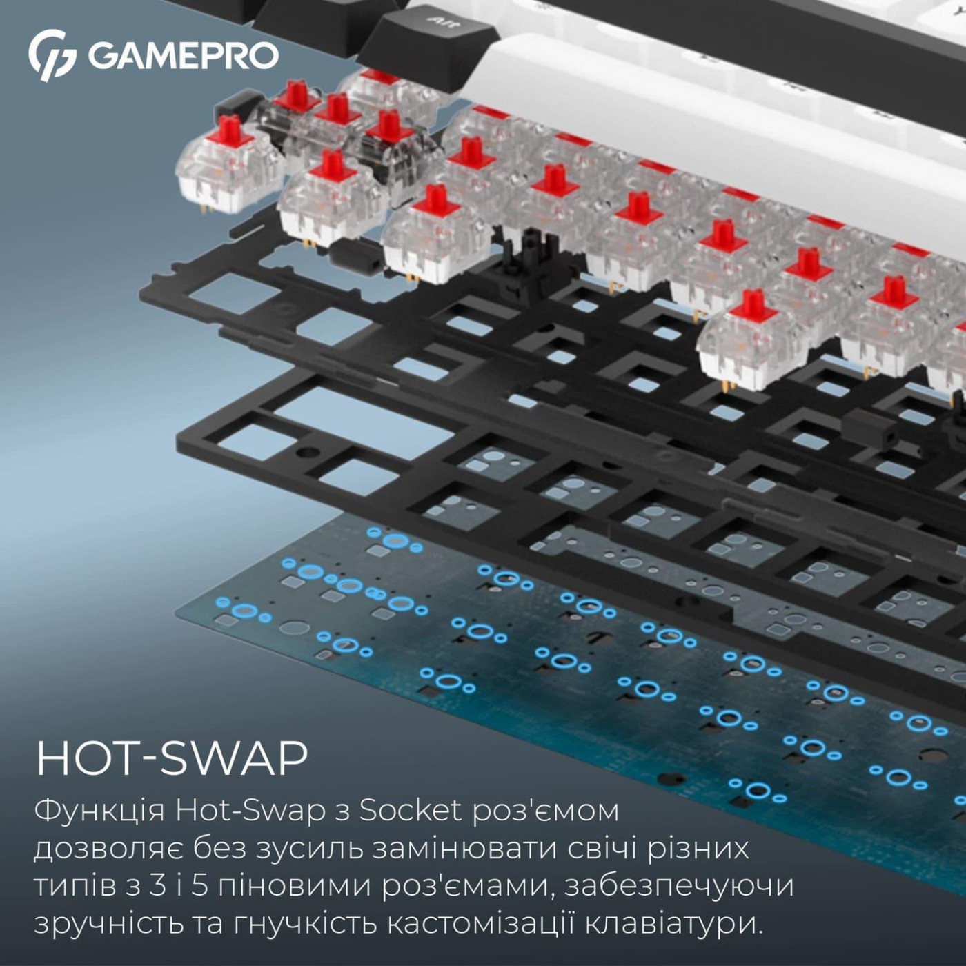 Клавиатура GamePro Asgard Valhalla 65% Compact QLAB Orange Switches (MK210B Pro)