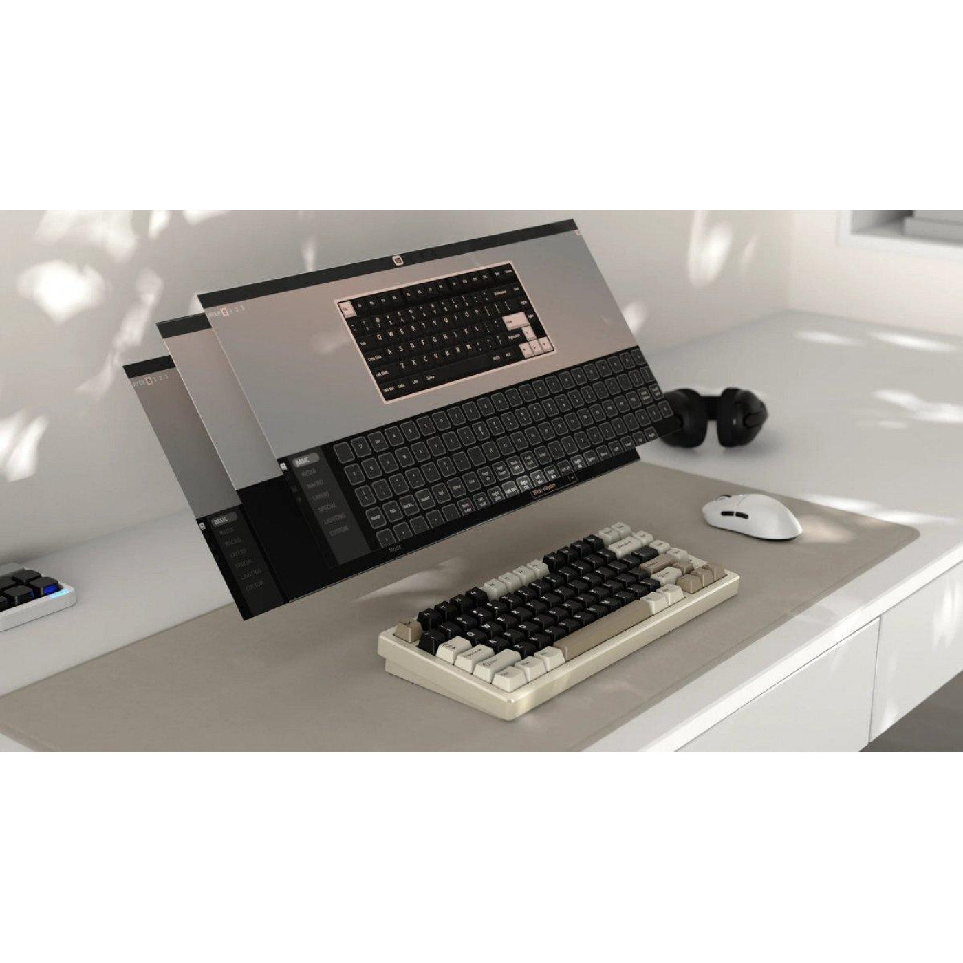 Клавіатура Attack Shark X75 RGB Kailh MX Crystal Switches Wireless (AS-6972792471457-CW-UA) Cheese White (G-000004024)
