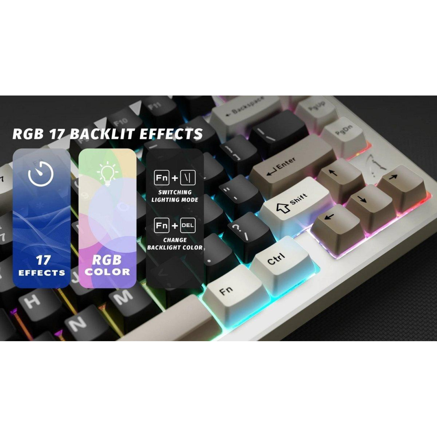 Клавіатура Attack Shark X75 RGB Kailh MX Crystal Switches Wireless (AS-6972792471457-CW-UA) Cheese White (G-000004024)