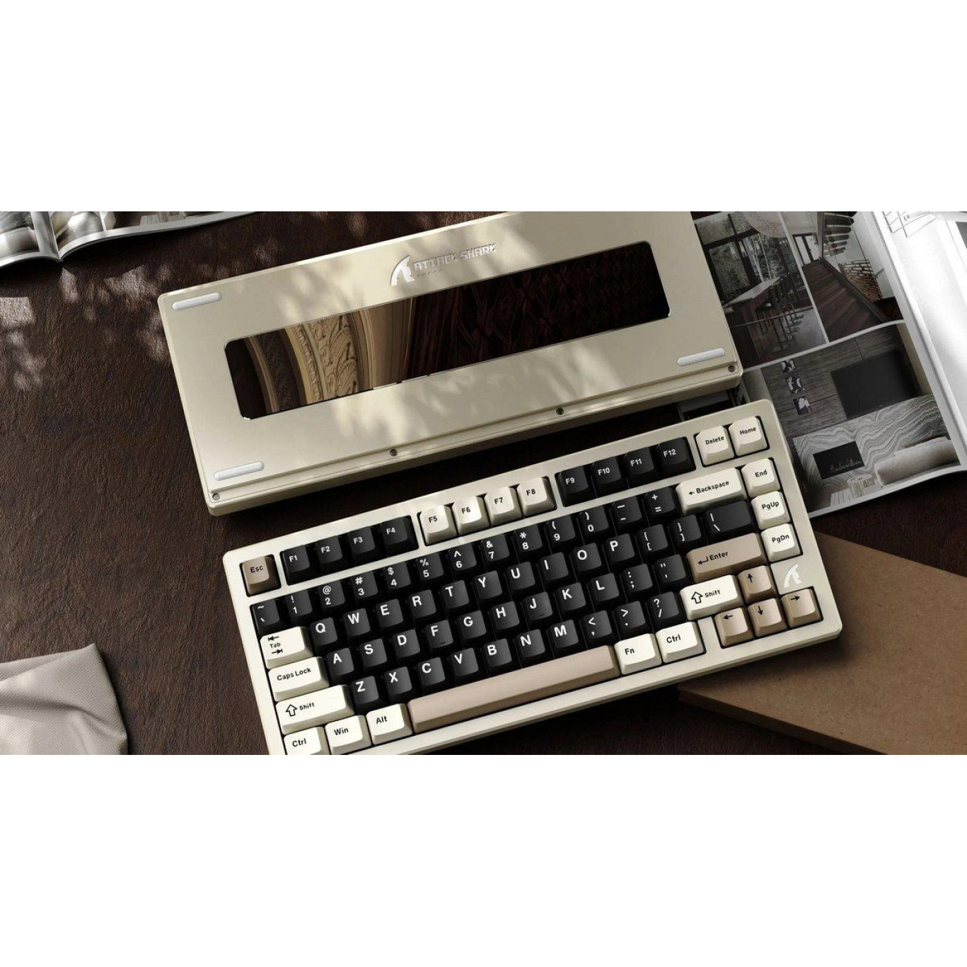 Клавіатура Attack Shark X75 RGB Kailh MX Crystal Switches Wireless (AS-6972792471457-CW-UA) Cheese White (G-000004024)