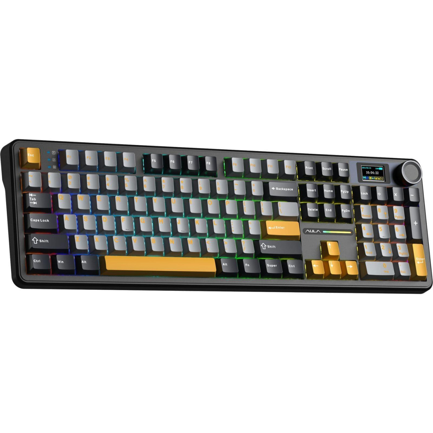 Клавиатура Aula F108 Pro Wireless Gasket Keyboard Reaper Switch 2.4G/BT EN/UA Black (6978080501295)