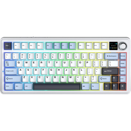 Клавіатура Aula F75 MAX Wireless Gasket Keyboard Reaper Switch 2.4G/BT EN/UA White (6978080501158)