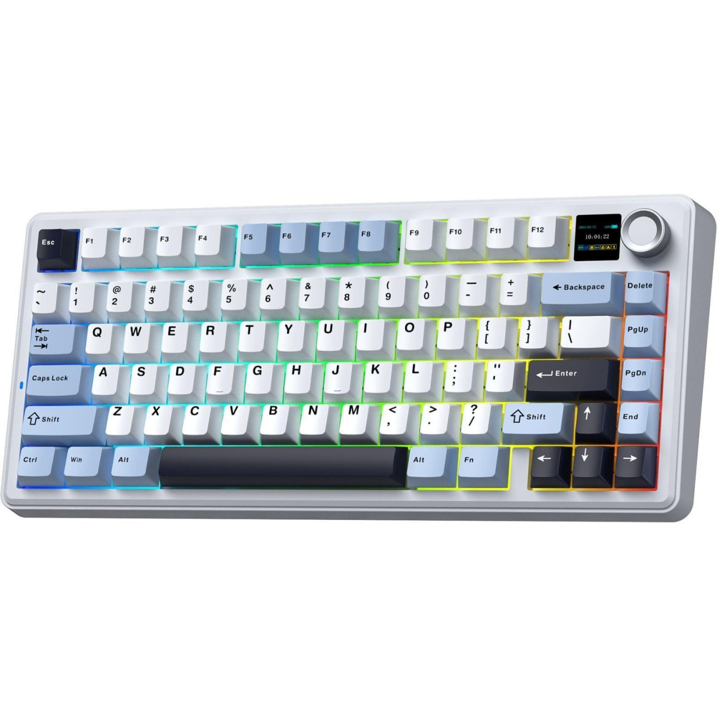 Клавіатура Aula F75 MAX Wireless Gasket Keyboard Reaper Switch 2.4G/BT EN/UA White (6978080501158)