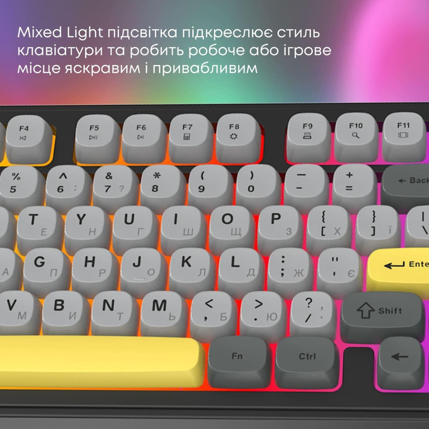 Клавиатура Ajazz AF98 Black Gray Yellow (AF98-BGY)