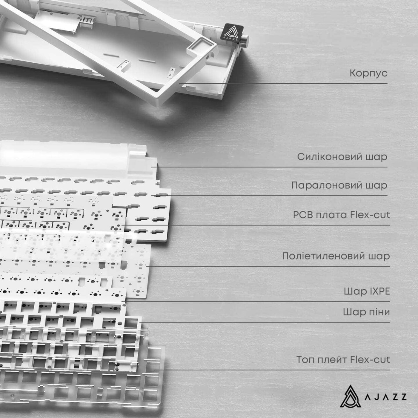 Клавиатура Ajazz AK650 Sea Salt switches Blue White Blue (AK650-SS-BWB)