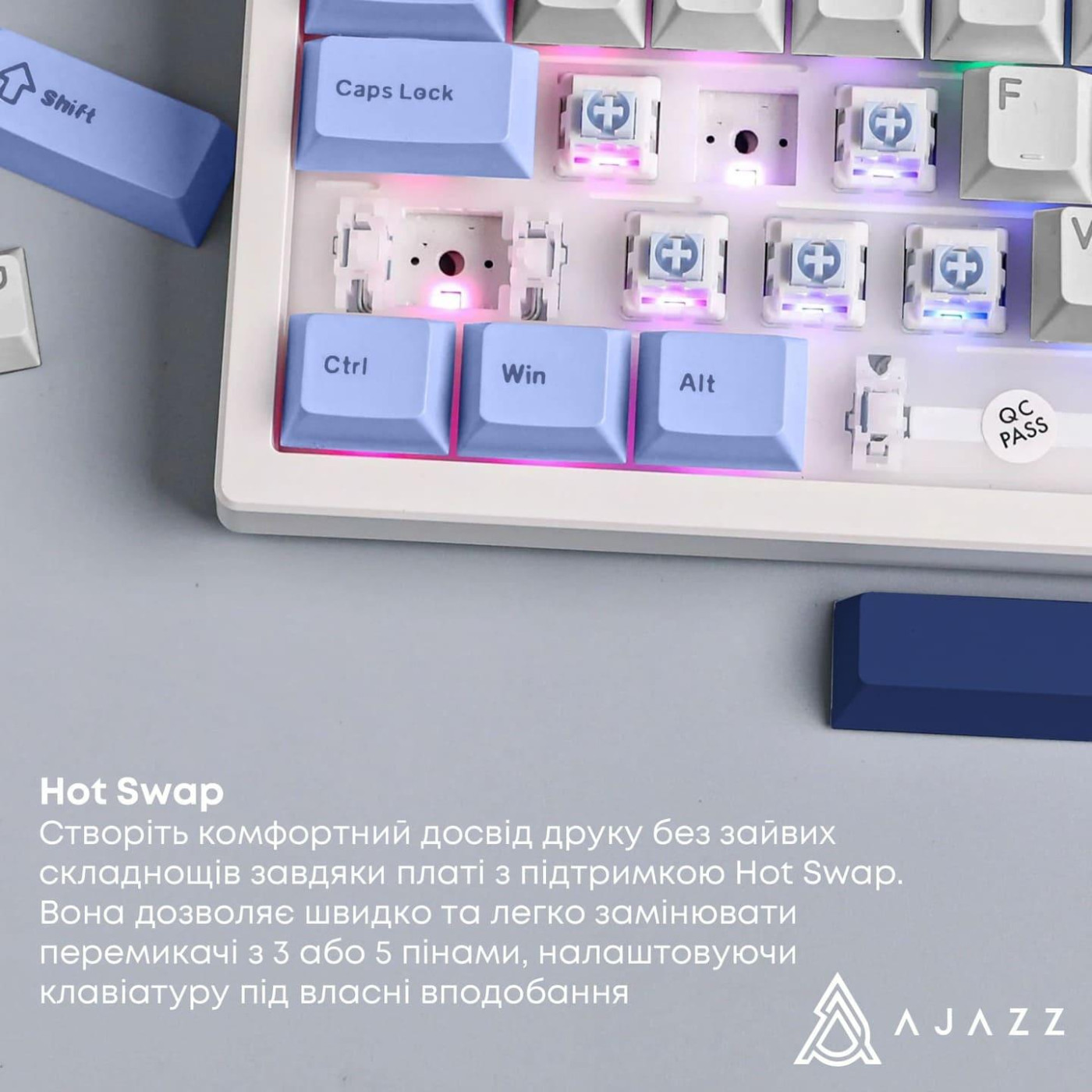 Клавиатура Ajazz AK650 Sea Salt switches Blue White Blue (AK650-SS-BWB)