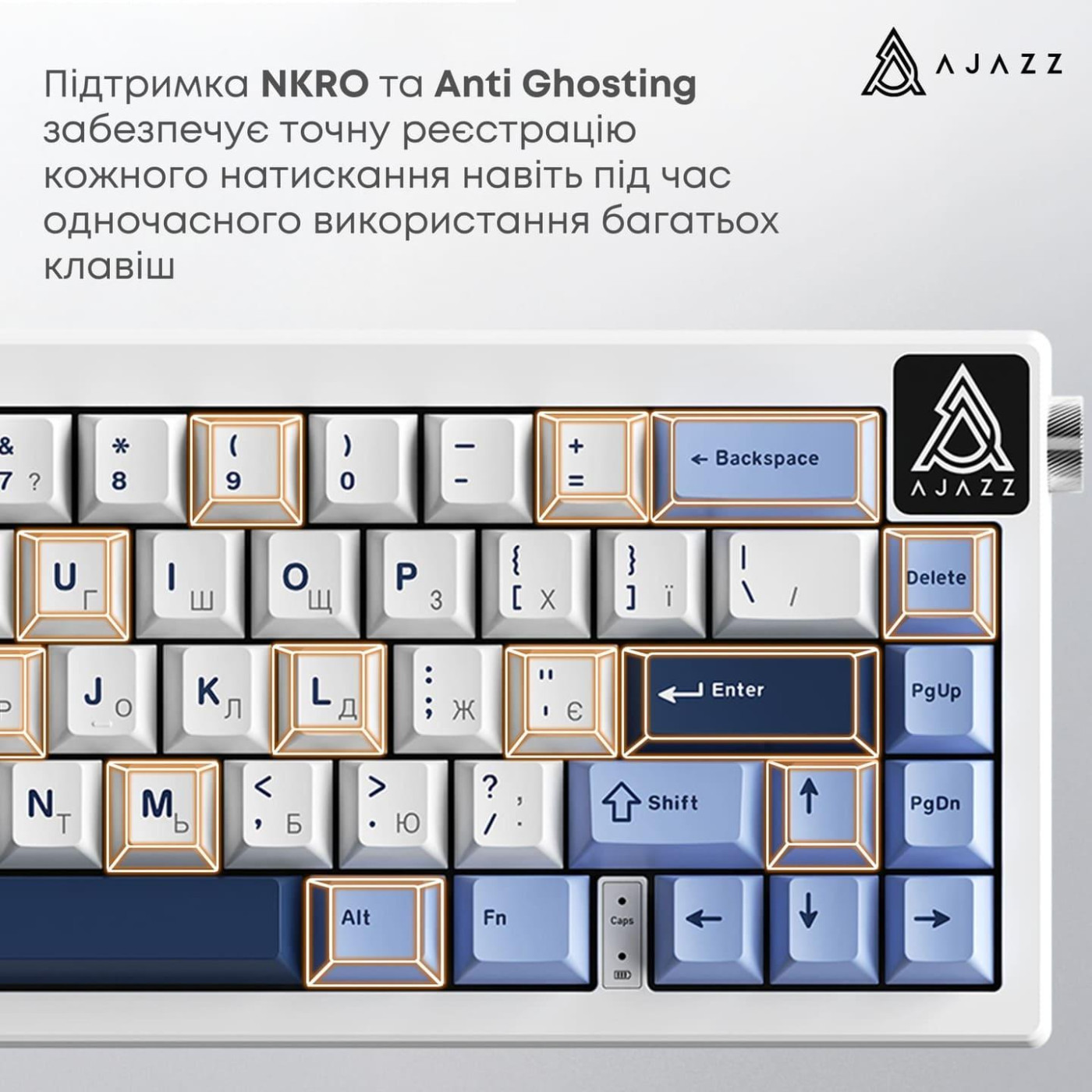 Клавиатура Ajazz AK650 Sea Salt switches Blue White Blue (AK650-SS-BWB)