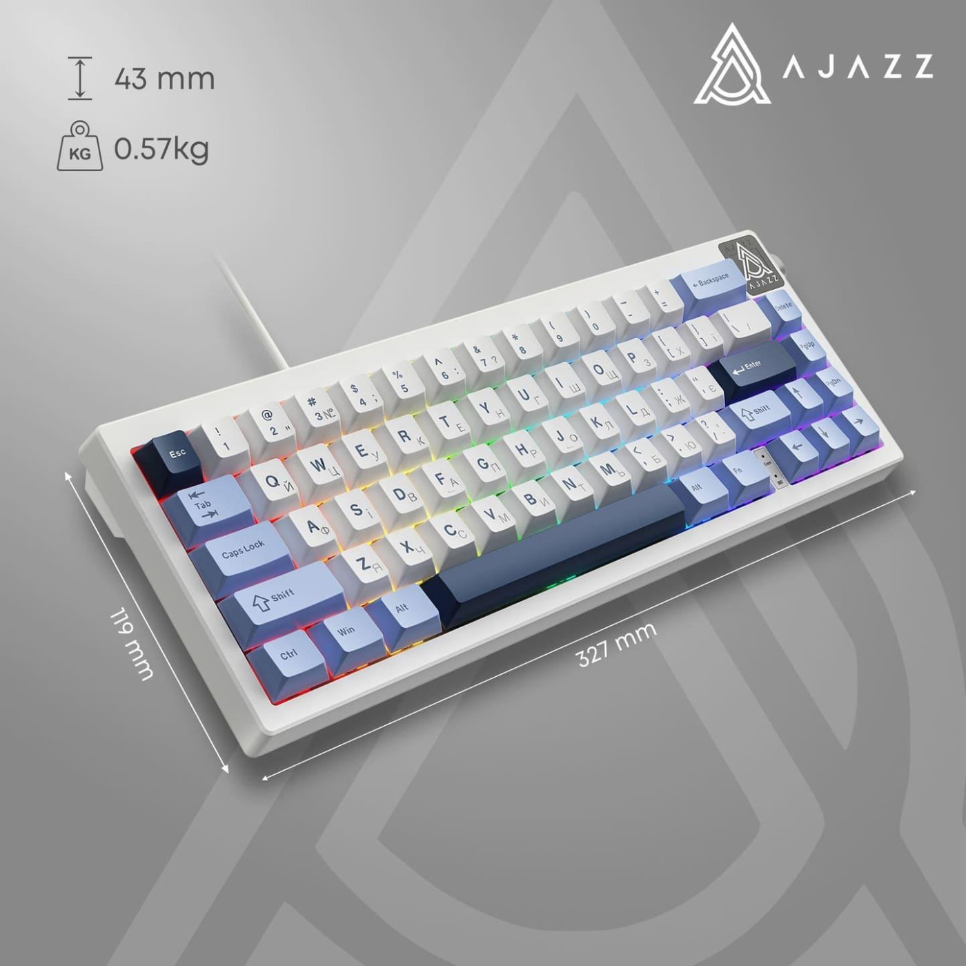Клавиатура Ajazz AK650 Sea Salt switches Blue White Blue (AK650-SS-BWB)