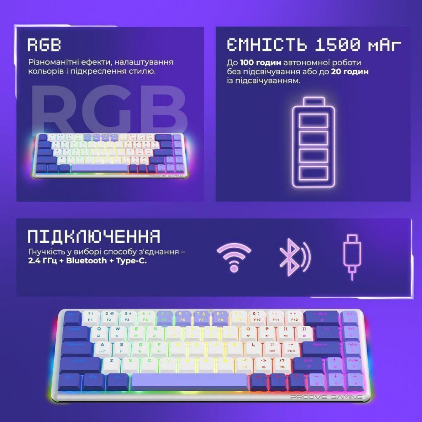 Клавіатура Proove Gaming AFK (UA) White (WKAFK1022002)